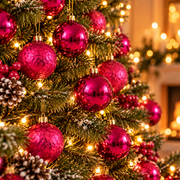 Kerstballenset Fuchsia – 24 stuks – Ø 6 cm - productafbeelding 5