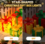 Verlichte Kerstcadeaudozen – Set van 3 | Afstandsbediening & 8 Lichtstanden - productafbeelding 3