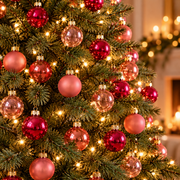 Glazen Kerstballenset Roze & Rood – 36 stuks – Ø 40 mm - productafbeelding 4