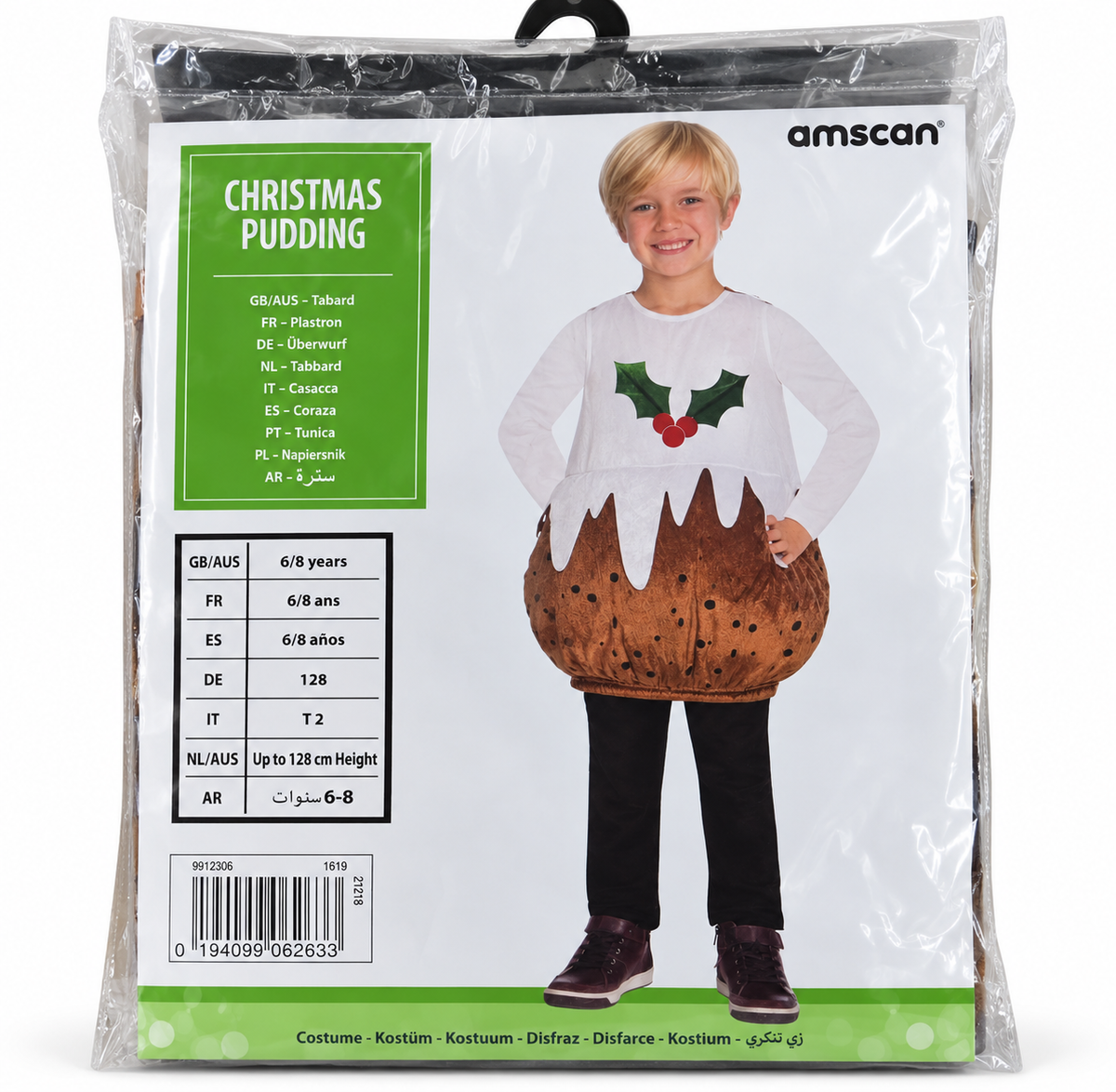 Amscan Christmas Pudding Kerstkostuum Kind – 6-8 jaar - verpakking 2