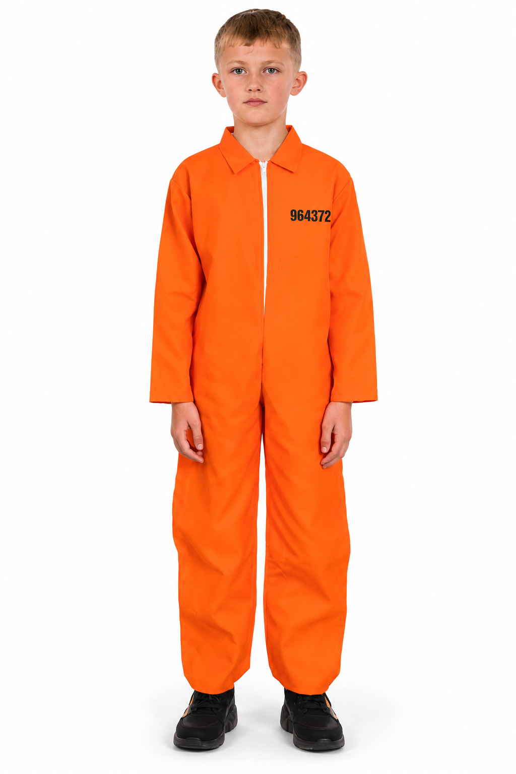 WickedFun Orange Prisoner Jumpsuit Kind – 4-14 jaar - productafbeelding 1
