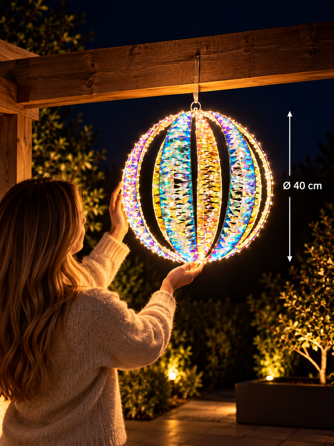 Holografische LED Lichtbal voor Buiten - afmetingen 5