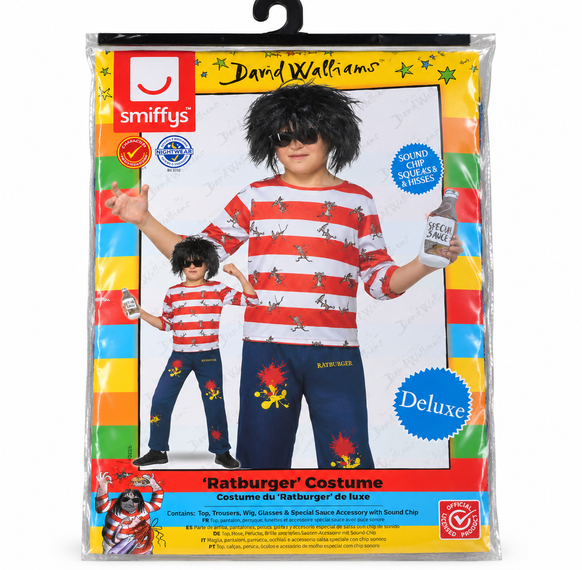 Smiffys David Walliams Ratburger Deluxe Kinderkostuum – Maat L - verpakking 2