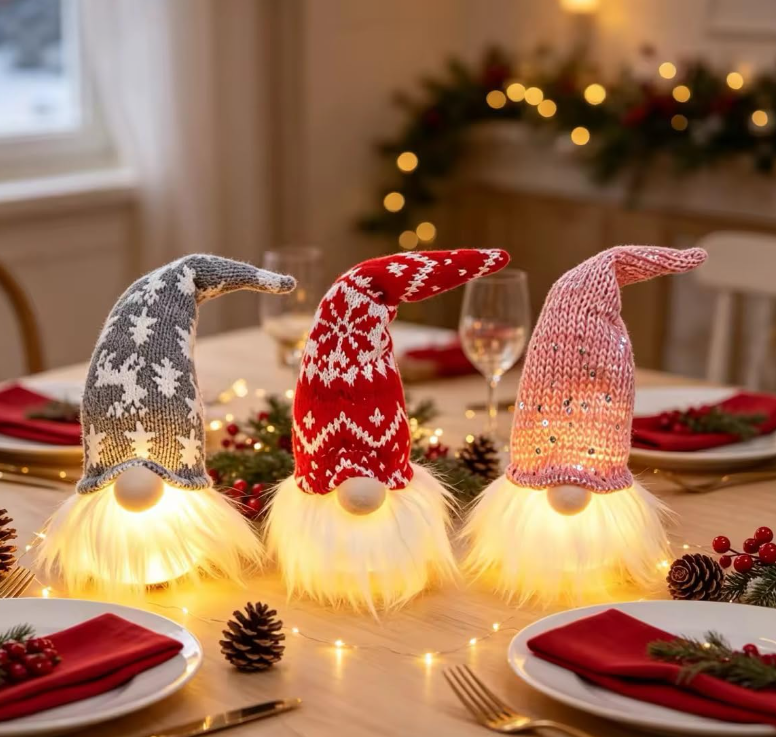 Verlichte Kerstkabouters – Set van 5 | Warm Wit LED – 20 cm - productafbeelding 4