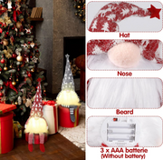 Verlichte Kerstkabouters – Set van 2 | Rood & Grijs – ca. 50 cm - productafbeelding 6