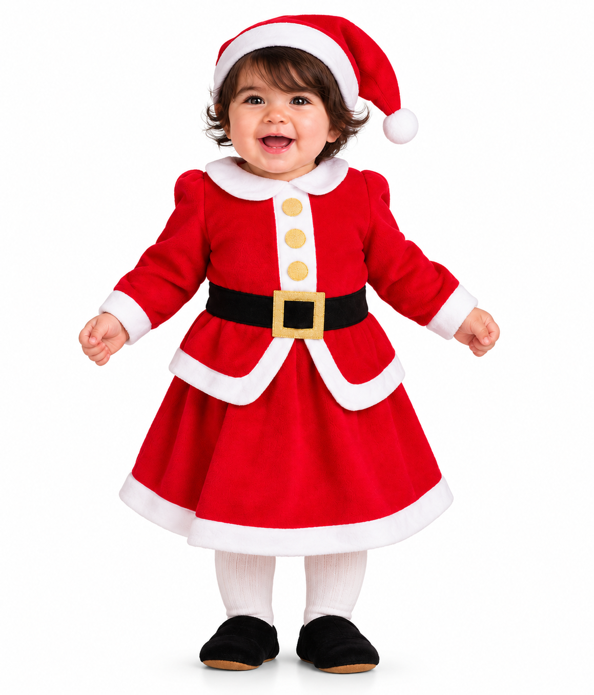Amscan Little Miss Santa Baby Kerstkostuum – 12-18 maanden / 86 cm - productafbeelding 1